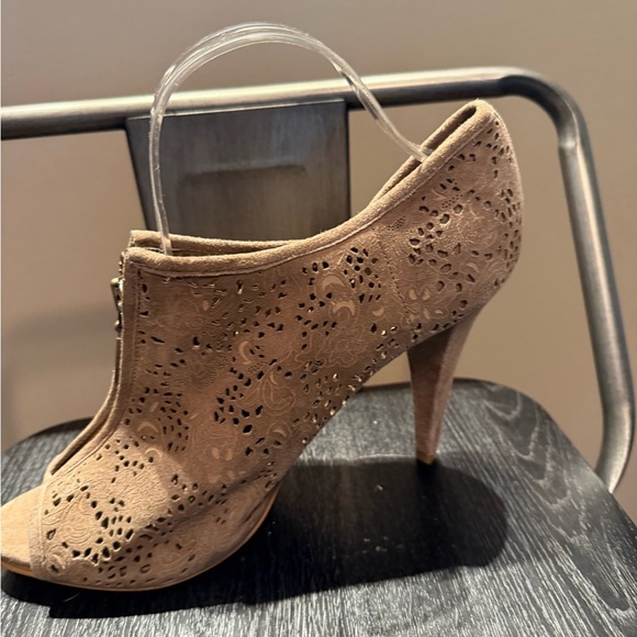 BCBGirls Brown Cut-Out Peep-Toe Wedges - Picture 5 of 11